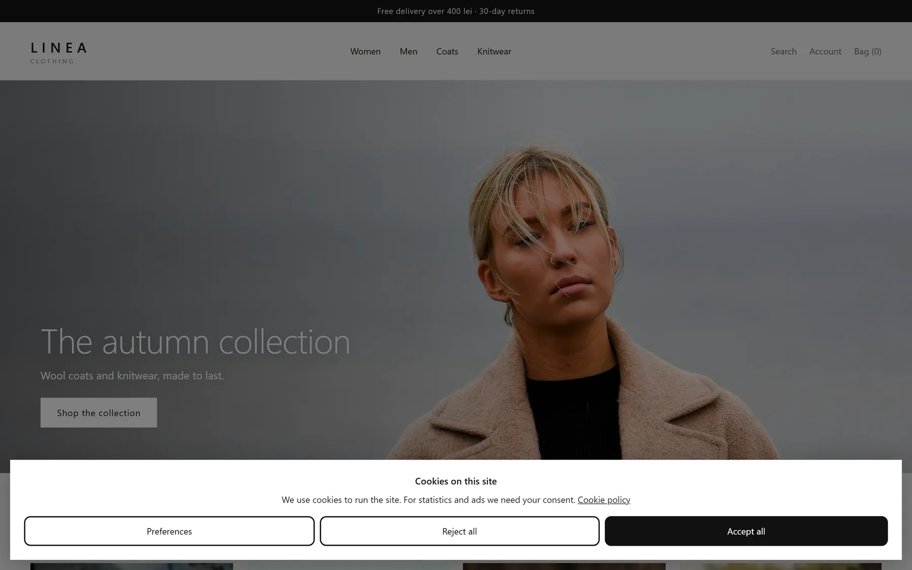 Banner as a full-width bar at the bottom of the page.